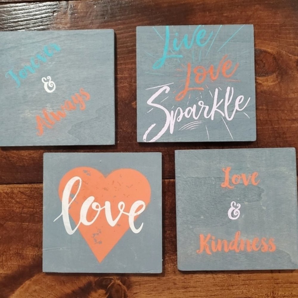 Hand Crafted | Rustic Wooden Coasters [4 Pack]